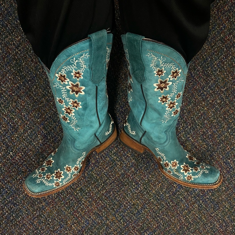 Corral Boots Corral Ladies Turquoise Floral Embroidery